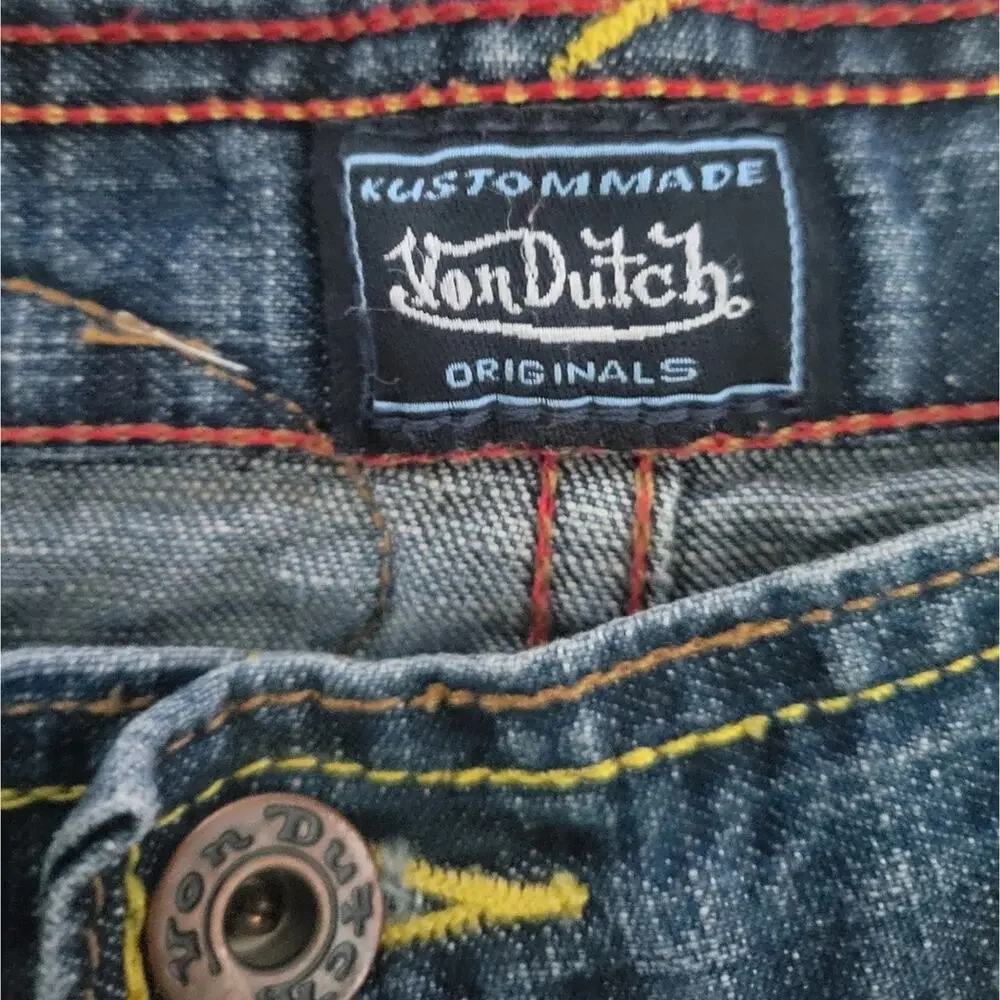 Von Dutch Women's Bootcut Jeans - Faded Blue Wash - Picture 6 of 9